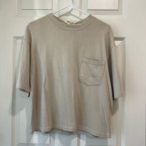 Beige Short Sleeve Pocket Tee